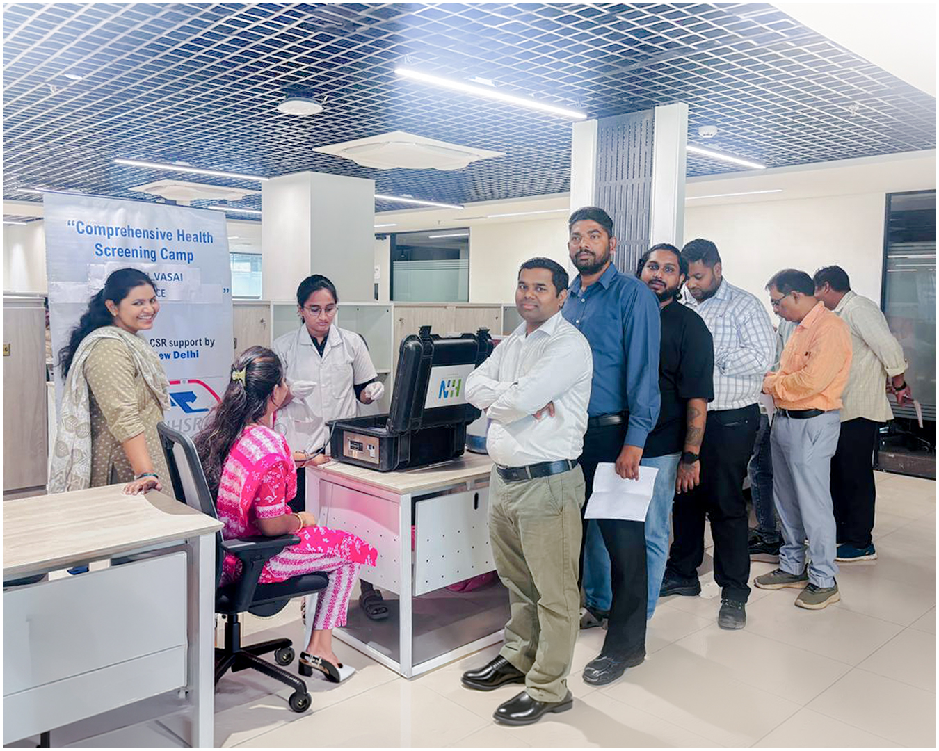 Health and blood donation camp organised at NHSRCL Vasai office, encouraging employees to take a step towards better health
